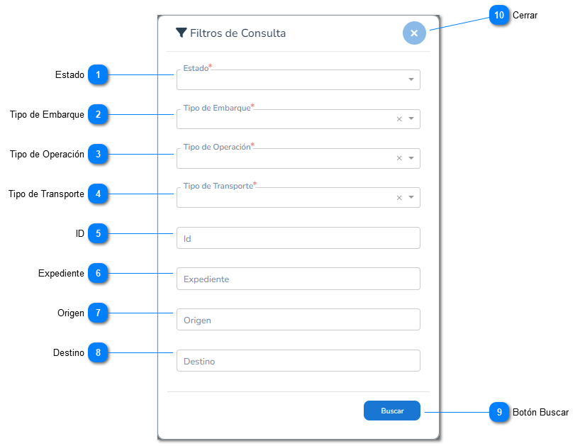 2.2. Filtros de Embarques